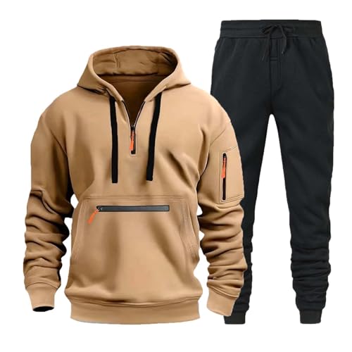 trainingsanzug herren baumwolle, Trainingsanzug Herren Hausanzug Sportanzug - Y2k Oversized Streatwear Hoodie 2-Teilig Zweiteiler Pullover Mode Hoodies Mit Hose Männer Winter Baggy Freizeitanzug Sweat von Generisch