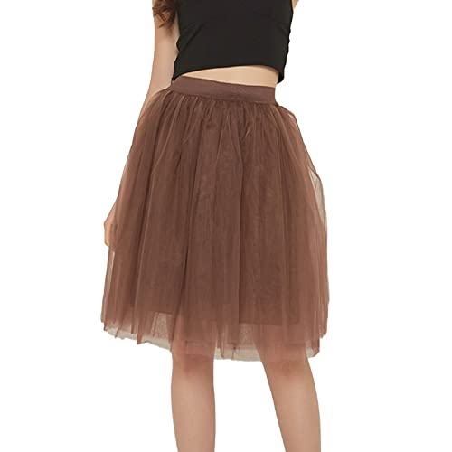 tüllkleider für damen, Rock Damen Retro Ballett Tüll - Egsdmnvsq Tüllrock Vintage Asymmetrisch Tutu Unterrock Schwalbenschwanz Tanzkleid Chiffon Spitze Maxi Lang Casual Röcke Elastischer Hoher Bund Pa von Generisch