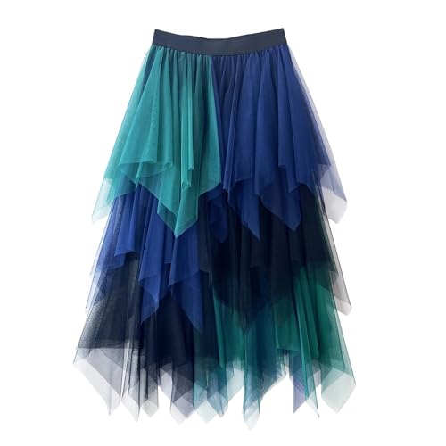 tüllrock blau damen, Tütü Rock Damen 80er Karneval Kostüm Tüllrock - Tutu Klassisch Elastisch 3 Lagig Tüll Rot Dirndl Ballettrock 50er Rockabilly Petticoat Unterrock Kurz Ballett Tanzkleid Ballkleid A von Generisch