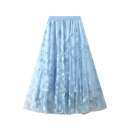 tüllrock damen blau, Petticoat Damen Karneval Kostüm Party Unterrock - Tüllrock Rock, Midi Retro 50er Rockabilly Rock Hohe Taille Tutu Ballett Blase Tuturock Tütü Lang Reifrock Kleid Lange Stufenröcke von Generisch