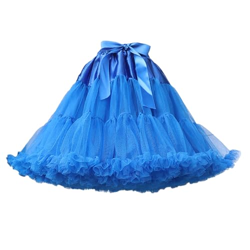 tüllrock damen blau, Tüll Damen Rockabilly 50er Tütü Rock - Petticoat Tutu Tüllrock Kurz Ballet Tanzkleid Unterrock Teen Dance Dress Up Party Zubehör Ballett Rot Tanzkleidung Ballettkleidung 80er Jahr von Generisch