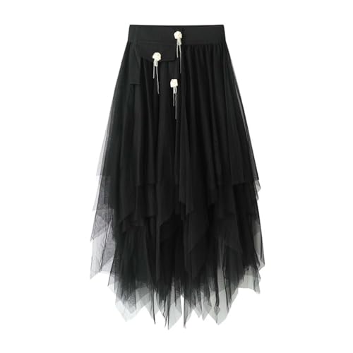 tüllrock damen schwarz, Rock Damen Party Ballett Tütü - Tüllrock Karneval Kostüm Rock, Midi Retro 50er Rockabilly Hohe Taille Tutu Petticoat Unterrock Blase Tuturock Lang Reifrock Kleid Pettiskirt Tan von Generisch