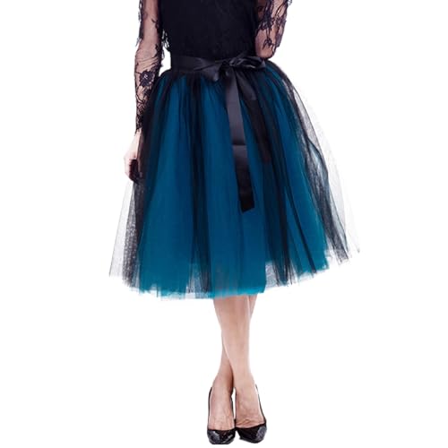 tüllrock hellblau damen, Petticoat Damen Kurz Karneval Kostüm Tutu Rock - Tüllrock Damen, 50er Rockabilly Röcke Unterrock Ballett Vintage Ballettrock Mesh Tanzen Minirock Tanzkleid Ballkleid Abendklei von Generisch