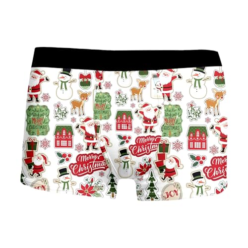 unterhosen männer weihnachten, Boxershorts Herren Weihnachten Witzige Weihnachtsunterhose - Personalisiert Weihnachtsboxershort Baumwolle Weihnachtsmann Kostüm Locker Personalisierte Lustige Adventska von Generisch