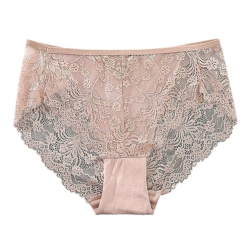 unterwäsche damen, Tanga Damen Seamless Unterwäsche - Hautfarbene Damenunterhosen Sexy Baumwollslips Reizwäsche Weich Damenunterwäsche String Nahtlos Spitze Slips Nahtlose Spitzen Unterhosen Frauen Be von Generisch