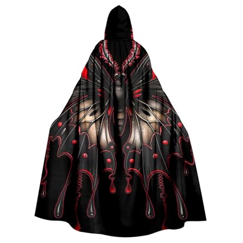 vampir kostüm damen, Mittelalter Kostüm Mädchen Vampir - Zauberumhang Halloweenkostüme Halloween Caped Erwachsene Mantel Umhang Mit Kapuze,mittelalter Cape, Rot Xl Robe Kapuze, Damen Herren Erwachsene von Generisch