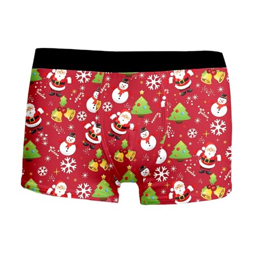 weihnachts boxershorts herren, Unterhose Weihnachten Herren Baumwolle Witzige Weihnachtsunterhose - Männergeschenke Boxershorts Casual Weihnachtsmann Kostüm Sport Unterhosen Mode Personalisiert Lustig von Generisch