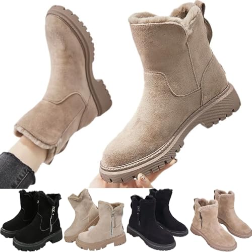 winter boots women, Stiefeletten Gefüttert Damen Grace Gefüttert Schneestiefel - Winterschuhe Ankle Boots Wasserdicht Warm Snowboot Mit Futter Herbst Winter Winterstiefel Komfort Stiefel Snow Winterbo von Generisch