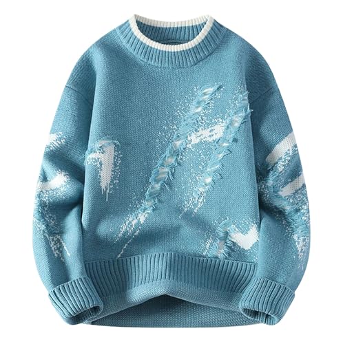 winter pullover herren warm, Strickpullover Herren Fleece Sweater - Pullover Ohne Kapuze Rollkragenpullover Warm Fleecepullover Langarm Strickpulli Winter Norweger Winterpullover Kapuzenpullover | Für von Generisch