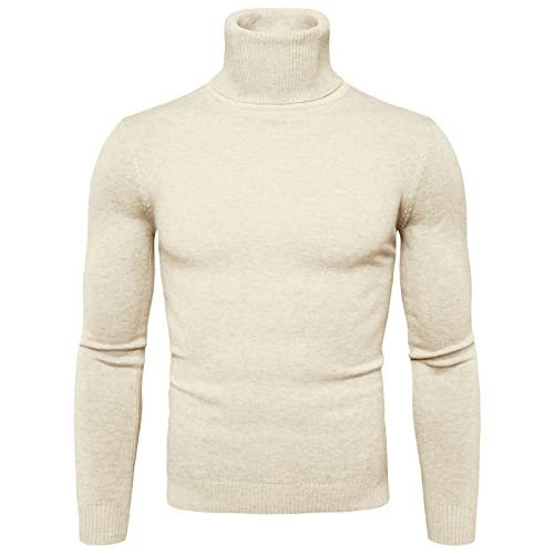 winterpullover herren, Pulli Herren Winter Warm Sweater - Sweatshirt Elegant Rollkragenpullover Strick Strickpullover Merino Sweatshirts Y2k Strickpulli Rollkragen Pullover Langarm Slim Fit Basic Turt von Generisch