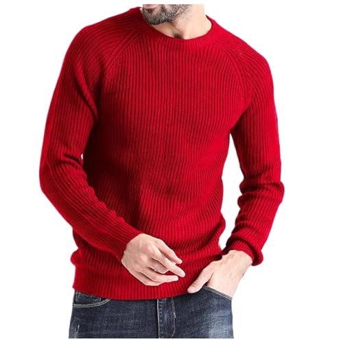 winterpullover herren, Pullover Herren Winter Warm Pulli - Langarmshirt Merino Arbeitspullover Langarm Fleecepullover Longsleeve Ohne Kapuze Winterpullover Grobstrick Cardigan Lässig Schalkragen Knopf von Generisch