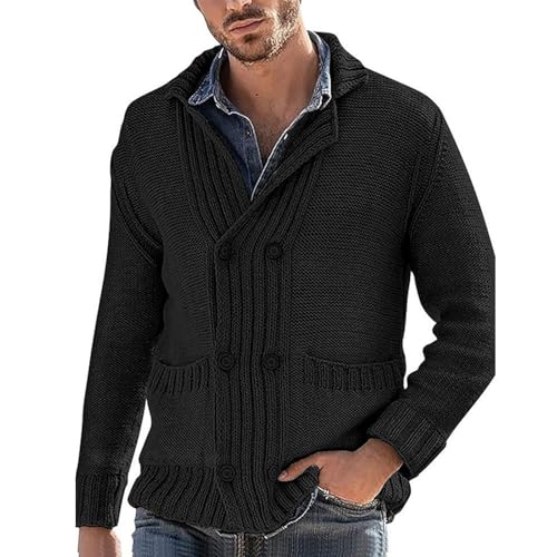 winterpullover herren, Pullover Herren Winter Warm Sweater - Merino Sweatshirt Aesthetic Strickpullover Norweger Arbeitspullover Strick Für Rollkragenpullover Rollkragen Longsleeve Winterpullover Männ von Generisch