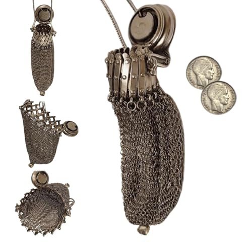 Genikeer Geldbörse Retro - Handmade 1920's English Coin Purse | Vintage Geldbörse Aus Metall Mit Kettenhemd | Vintage Münzbeutel | Mittelalterliche Geldbörse Für Schlüssel Ändern Gadget Genikeer Geldbörse Retro - Handmade 1920's English Coin Purse | Vintage Geldbörse Aus Metall Mit Kettenhemd | Vintage Münzbeutel | Mittelalterliche Geldbörse Für Schlüssel Ändern Gadget von Genikeer