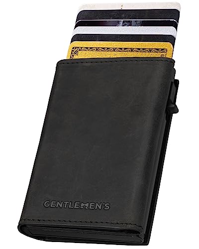 GENTLEMEN'S® Cardholder - Kreditkartenetui mit Münzfach & RFID-Schutz - Geldbeutel für Herren klein - kleines Portemonnaie Herren - Wallet mit Münzfach - Smart Wallet für Karten & Münzen von Gentlemen's HD