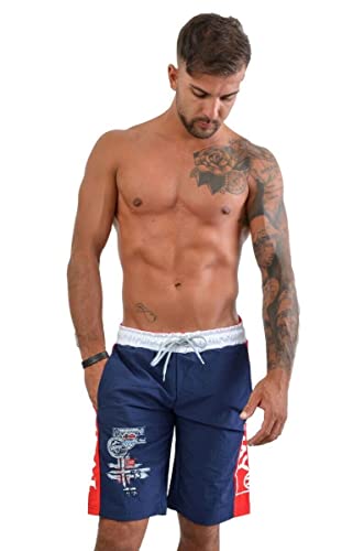 Geographical Norway ST1268H-XXL Badeshorts für Herren, Blau von Geographical Norway