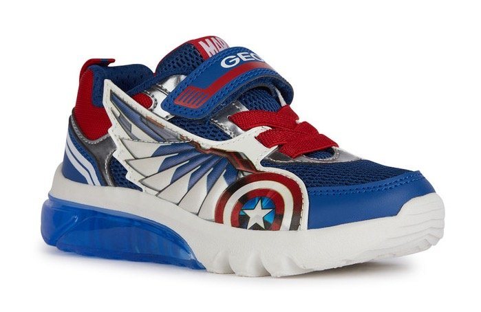 Geox J CIBERDRON BOY B Sneaker mit cooler Blinkfunktion, Freizeitschuh, Halbschuh, Schnürschuh von Geox