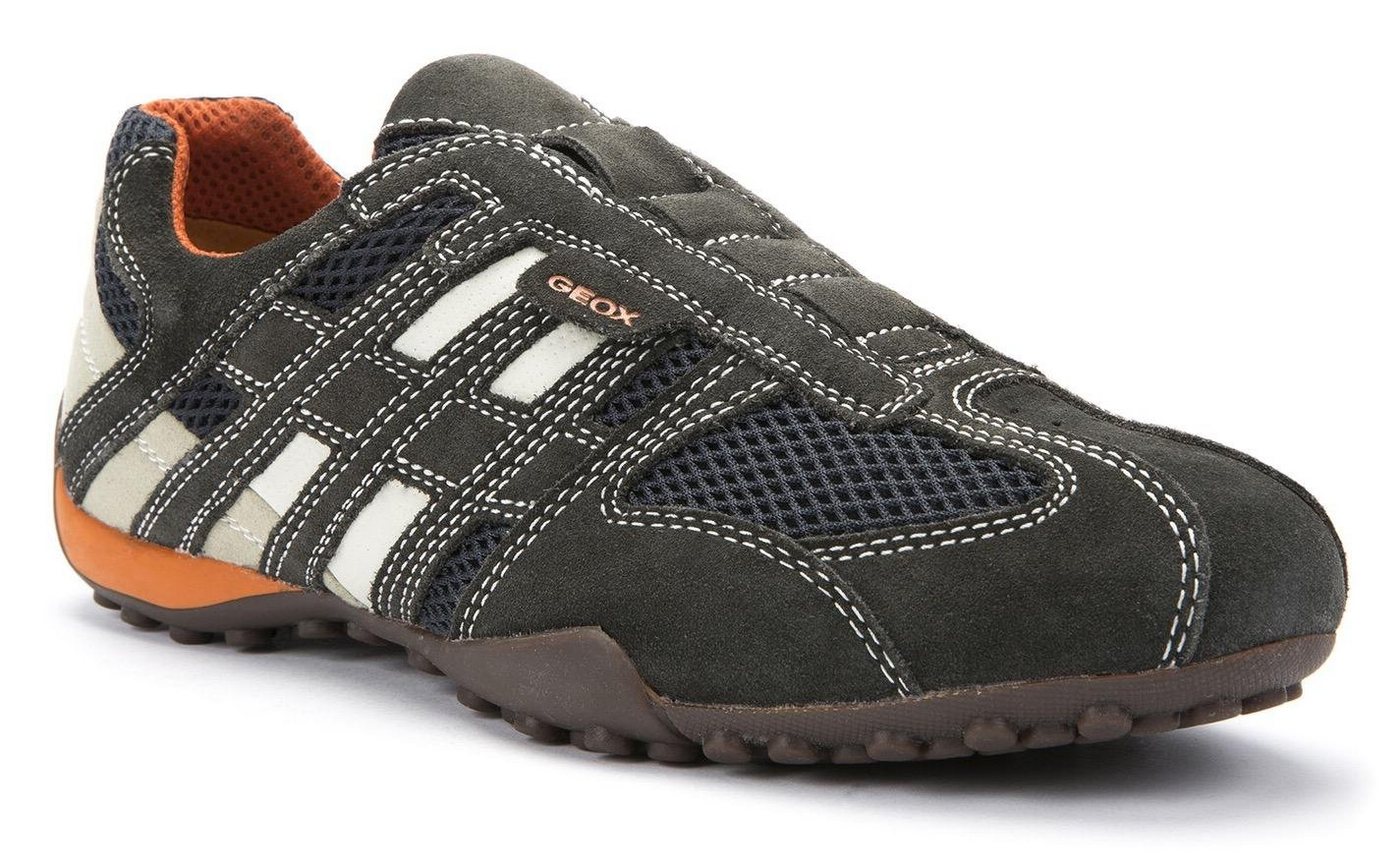 Geox UOMO SNAKE Slip-On Sneaker Slipper, Freizeitschuh mit Ziernähten und mit Geox Spezial Membrane von Geox