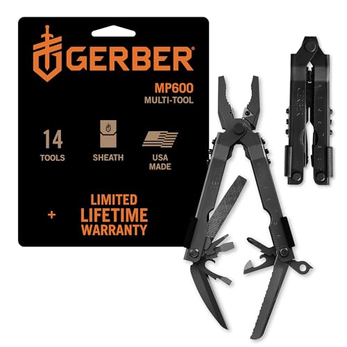 Gerber Multi-Tool mit zwei Messern und Nylon-Scheide, MP600 Bluntnose, Mit 14 Funktionen, Schwarz, 07520G1 Gerber Multi-Tool mit zwei Messern und Nylon-Scheide, MP600 Bluntnose, Mit 14 Funktionen, Schwarz, 07520G1 von Gerber