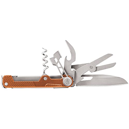 Gerber Taschenmesser mit 8 Funktionen, Multitool mit glatter Klinge, ArmBar Cork, Orange, Edelstahl/Aluminium, 30-001582 von Gerber