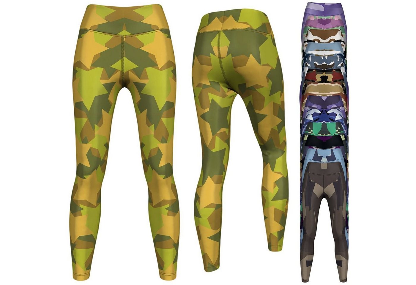 German Wear Leggings GYM-8038 Camo Leggings dehnbar für Sport Yoga Gymnastik Training Tanz freizeit von German Wear