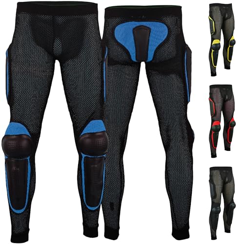 German Wear Protektorenhose Motorrad Motocross Skatebording Protektoren Armour Farbe: Blau, Größe: 50/M von German Wear