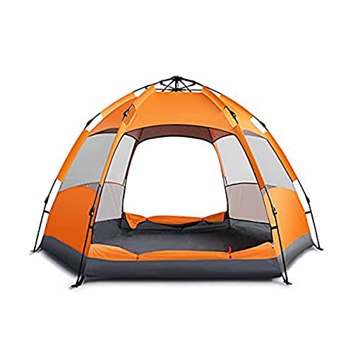 4-Personen-Pop-Up-Zelte für Camping, automatisches Sofortzelt, für den Außenbereich, regenfest, sechseckig, tragbar, leicht, große Zelte, Reisen, Wandern, Strand, schnell zu öffnen von Gerrit