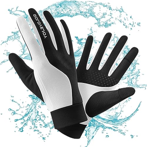 Geruwam Winterhandschuhe, wasserdichte Skihandschuhe für Herren, Schneemobil Fäustlinge, warme Winterhandschuhe, wasserdicht, winddicht, rutschfest, fingeroffenes Design, Handschuhe für Outdoor, von Geruwam