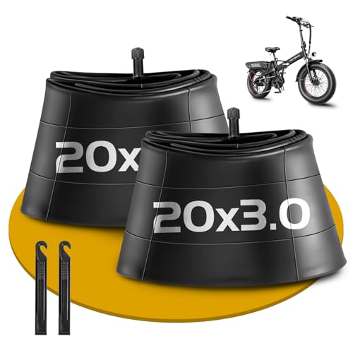 2er-Pack 20 Zoll Schlauch AV32mm Ventil, 20 x 3.0 Pannensichere Fahrradschläuche Kompatibel 20 Zoll EBike/Elektrofahrrad/Mountainbike von Gesinikad