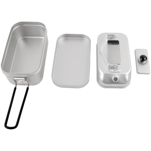 Camping-Lunchbox und Wasserkocher aus Aluminium mit klappbarem Griff, kompaktes Design von Getdoublerich