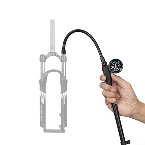 Fahrradpumpe für Stoßdämpfer hinten und Federgabel, 300 PSI Druck, leicht und (schwarz) von Getdoublerich