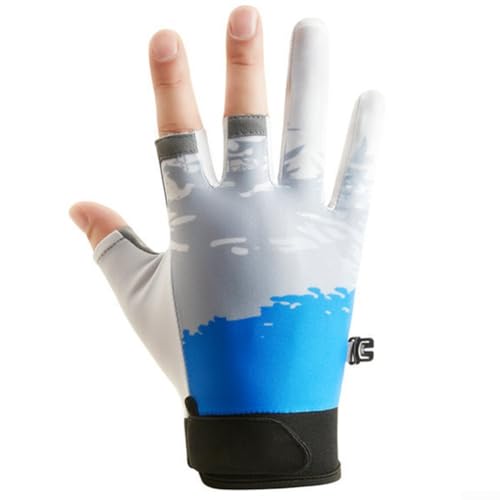 Getdoublerich Fitness Sonnenschutz, Halbfinger-Handschuhe zum Radfahren, atmungsaktiver Stoff, elastisches Handgelenk, Touchscreen (A Blau) von Getdoublerich