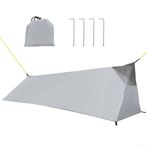 Leichtes Outdoor-Zelt, ultraleichtes Campingzelt, Sommer, Einzelpersonen-Netz, Innenbelüftung, Netz, einfach zu installieren (hellgrau) von Getdoublerich