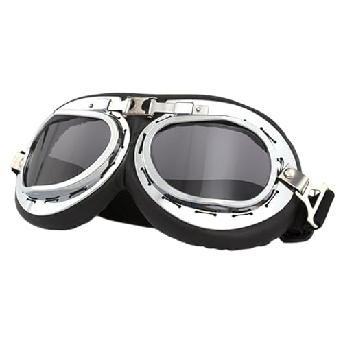 Geteawily Motorradbrillen für Herren,Motorradbrillen | Vintage Motorrad-Reitbrille für Piloten - Outdoor-Brille mit verstellbaren Trägern, staubdichte Motorradbrille über Brille für Motorrad von Geteawily