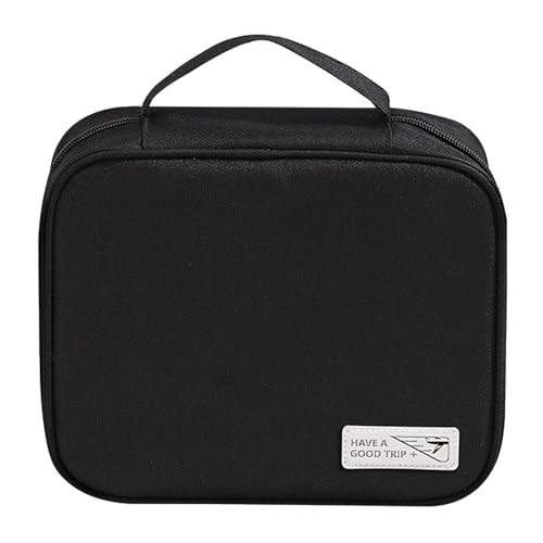 Geteawily Reise-Make-up-Tasche | Tragbare Kulturtasche mit Griff, große Kapazität, Reise-Make-up-Tasche für Damen, Zubehör, Shampoo, Toilettenartikel, Pinsel, Schwarz , Refer to description, Unisex von Geteawily