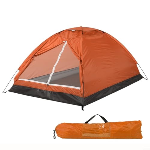 Praktisches Kuppelzelt für 2 Personen für Outdoor-Aktivitäten, einfacher Aufbau und Abreißen (Orange) von Gettimore