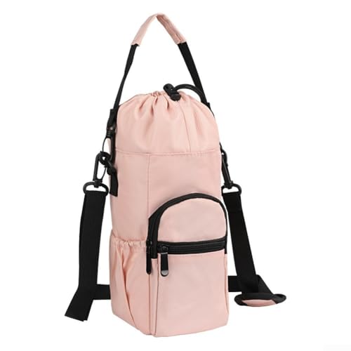 Strapazierfähige Wasserflaschenhalter-Tasche, isoliert mit verstellbarem Schultergurt, 900D Oxford-Stoff (schwarz pink) von Gettimore