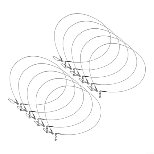Zuverlässiges Fluorkohlenstoff-Angelvorfach-Set, zwölf Stück von zwanzig bis 80 Pfund, geeignet für alle Wasserarten (50,8 - 27,2 kg) von Gettimore