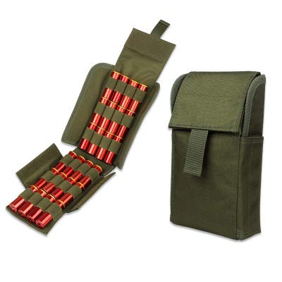 Gexgune Jagd 25 Runde 12GA 12 Gauge Munition Shells Reload Magazin Aufbewahrungstaschen Tasche Bandelier Bullet Holder Taktische Airsoft Kit （Grün） von Gexgune