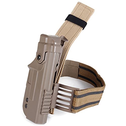 Gexgune Jagd Taktische militärische G1ock Holster rechte Drop Leg Oberschenkel Lock Pistole Holster für G1ock 17 18 19 22 (2 Farben optional) von Gexgune