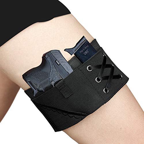 Gexgune Holster Schwarz Oberschenkel Holster Frau Sexy Taktische Waffe Strumpfholster für Taurus PT-22 .22 Kaliber TCP .380 Revolver Bag von Gexgune