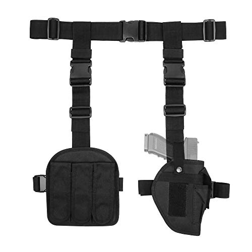Gexgune Tactical Drop Leg Holster Set mit Tactical Belt Pistolenhalter Verstellbare Airsoft Military Oberschenkel Holster Tasche Utility Pocket Gexgune Tactical Drop Leg Holster Set mit Tactical Belt Pistolenhalter Verstellbare Airsoft Military Oberschenkel Holster Tasche Utility Pocket von Gexgune