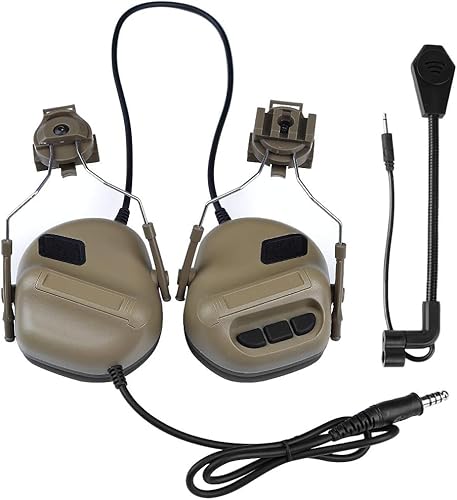 Gexgune Taktische Headsets mit schnellem Helmschienenadapter Militärisches Airsoft-Shooting-Headset Kommunikationszubehör der Armee, Keine Rauschunterdrückungsfunktion von Gexgune