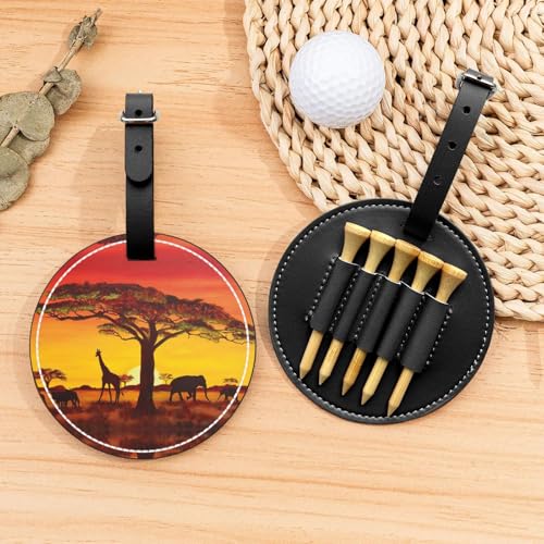 African Animal Sunset Printed Golf Nail Storage Bag 5-teiliges Set, bequem zu tragen von Ggdcrff