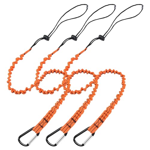 Ggnaxivs Werkzeug Lanyard, 3 StüCkes Sicherheits Lanyard mit Karabiner, StoßDäMpfendes Sicherheits Lanyard, Verstellbares Sicherheits Lanyard für ArbeitsgeräTe von Ggnaxivs