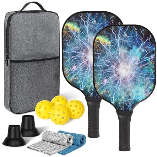 Fiberglas-Pickleball-Set mit 2 Stück, Pickleball-Schläger für Erwachsene, leichtes Pickleball-Set für Anfänger und Profis(Color:10) von Ghgfher