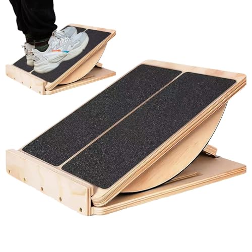 Adjustable Wooden Calf Slant Board | Non-Slip Exercise Slant Board For Squats, Foot And Ankle Stretching Wooden Slant Board For Calf Stretching | Adjustable Non-Slip Squats Slant Board For Effective A von Ghjkldha