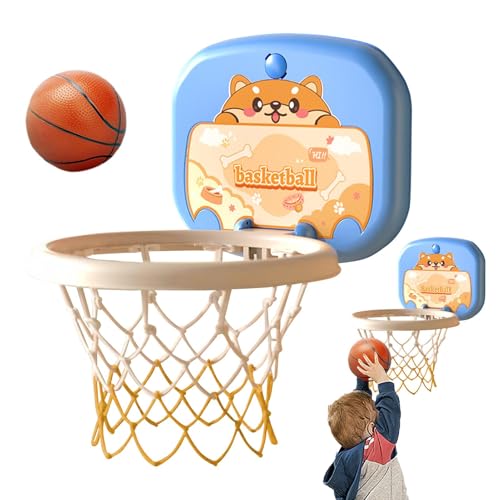 Wall Basketball Hoop Indoor, Kids Indoor Basketball Hoop, Cat Dog Pattern Over The Door Basketball Toy, Wall Mounted No-Drilling Basketball Hoop with Balls, Fun Indoor Sports Game for 3-5 Year Old Boy von Ghjkldha