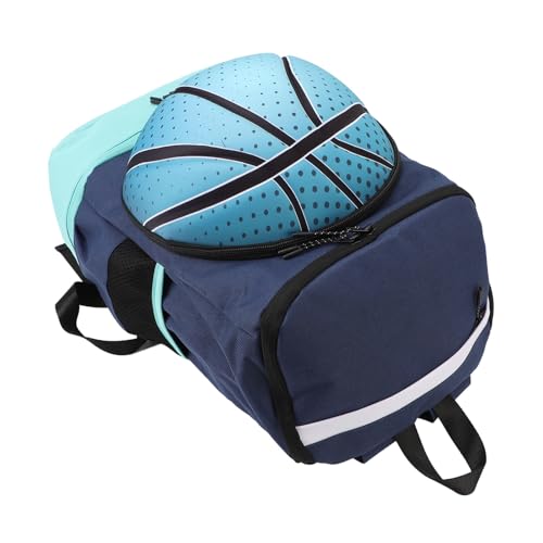 Multisport-Rucksack mit Speziellen Schuh- und Ballfächern, Ideal für Basketball-, Fußball-, Fußball- und Fitnessstudio-Outdoor-Ausrüstung (Marineblau mit Seeblau) von Ghzste