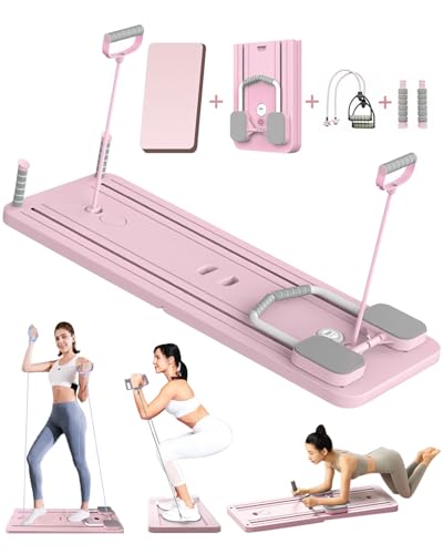 Giabuao Pilates Board,Faltbares Multifunktions-Pates-Reformer-Board mit Bauch-Roller mit Ellenbogenstütze, Bauchmuskeltrainer, automatischer Rückprall und Spannseil für Zuhause, Fitness Giabuao Pilates Board,Faltbares Multifunktions-Pates-Reformer-Board mit Bauch-Roller mit Ellenbogenstütze, Bauchmuskeltrainer, automatischer Rückprall und Spannseil für Zuhause, Fitness von Giabuao