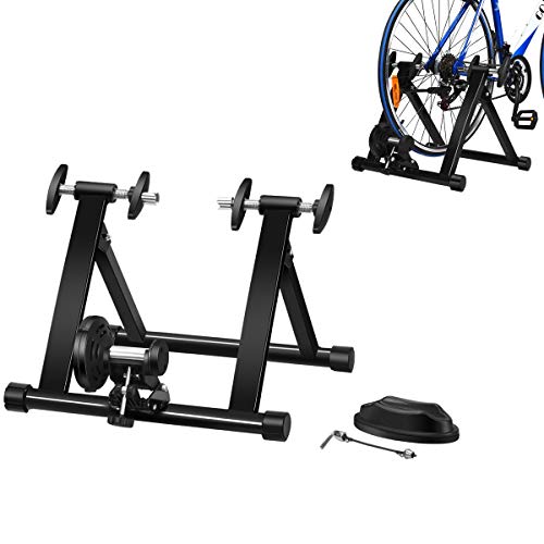 GIANTEX Fahrradrolle mit Schnellverschluss, maximale Traglast 100 kg, für Training zu Hause, Radfahren im Innenbereich, Unisex, für Reifen von 26-28 Zoll, Schwarz von Giantex